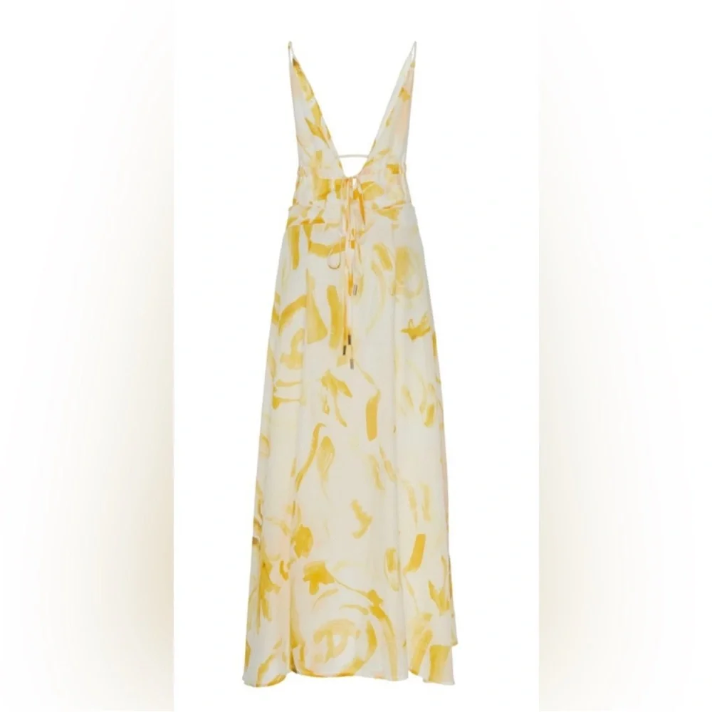 Cult Gaia Chelsea Plunge-Neck Midi Dress In White Silk - Picture 13 of 13